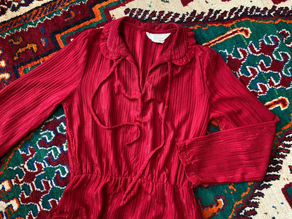 Vintage 1970s Burgundy JC Penney Dress
