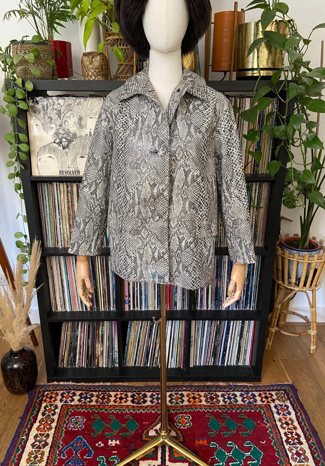 Vintage 1960s Faux Snakeskin A-Line Swing Jacket