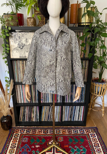 Vintage 1960s Faux Snakeskin A-Line Swing Jacket