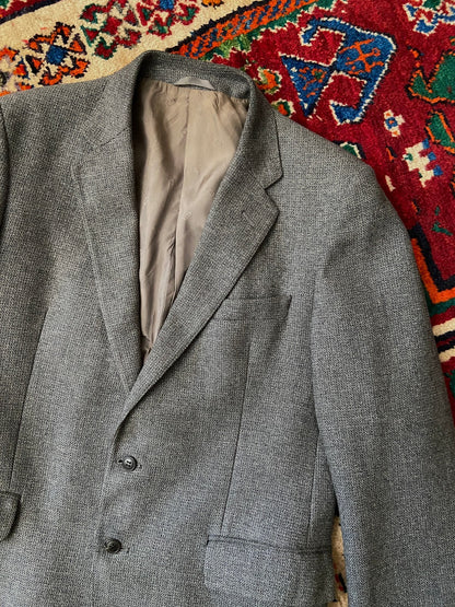 Vintage 1970s Christian Dior Grey Tweed Jacket