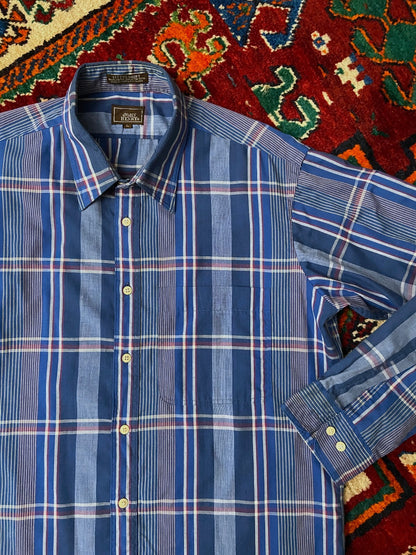 Vintage 1970s Blue Checked Shirt