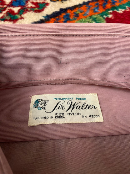 Vintage 1970s Dusty Pink Nylon Shirt