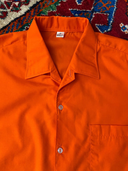 Vintage 1970s Orange Camp Collar Shirt