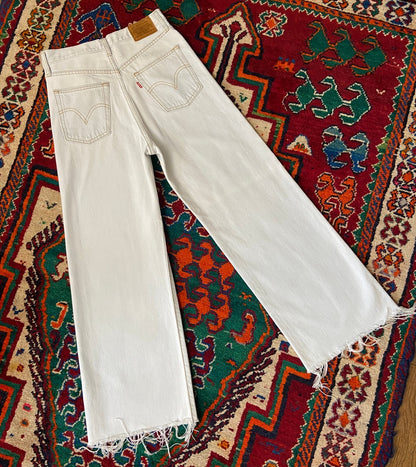 Levi's Pale Blue Ribcage Wide Leg Jeans W29