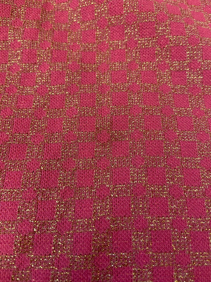 Vintage 1970s Pink & Gold Maxi Halterneck Dress