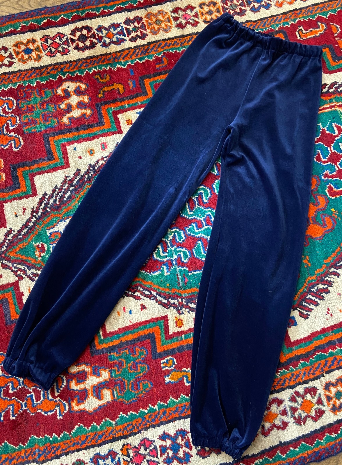 Vintage 1970s Navy Velour Two-Piece Tracksuit