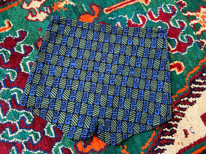 Vintage 1970s Blue & Green Pattern Swim Shorts