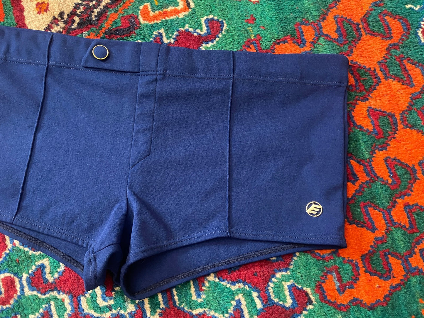 Vintage 1970s Navy Seamed Erima Swim Shorts