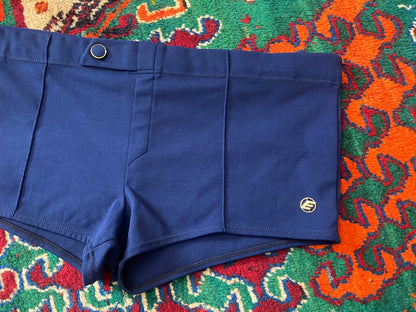 Vintage 1970s Navy Seamed Erima Swim Shorts