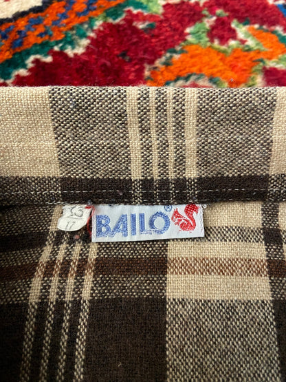 Vintage 1980s Italian Brown Plaid Shirt