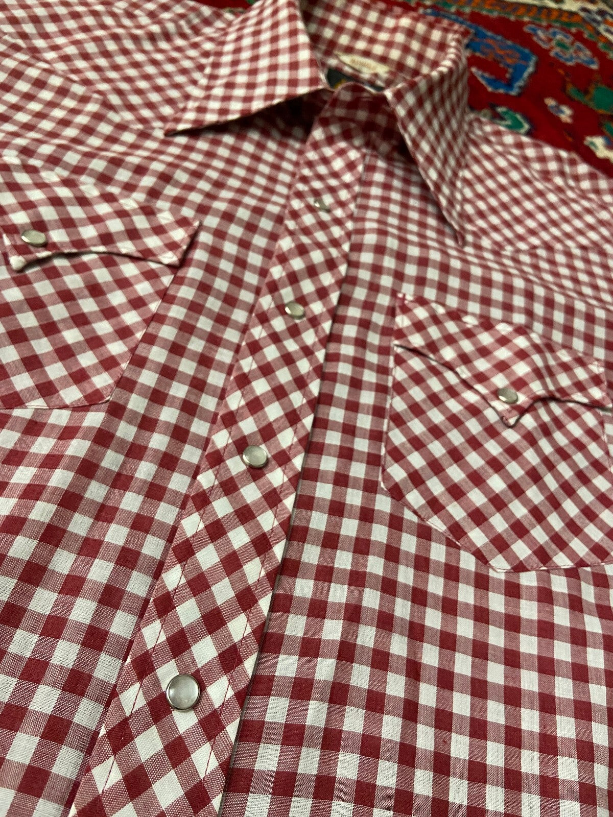 Vintage 1970s Sears Gingham Western Shirt