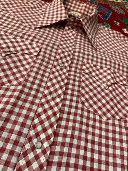 Vintage 1970s Sears Gingham Western Shirt