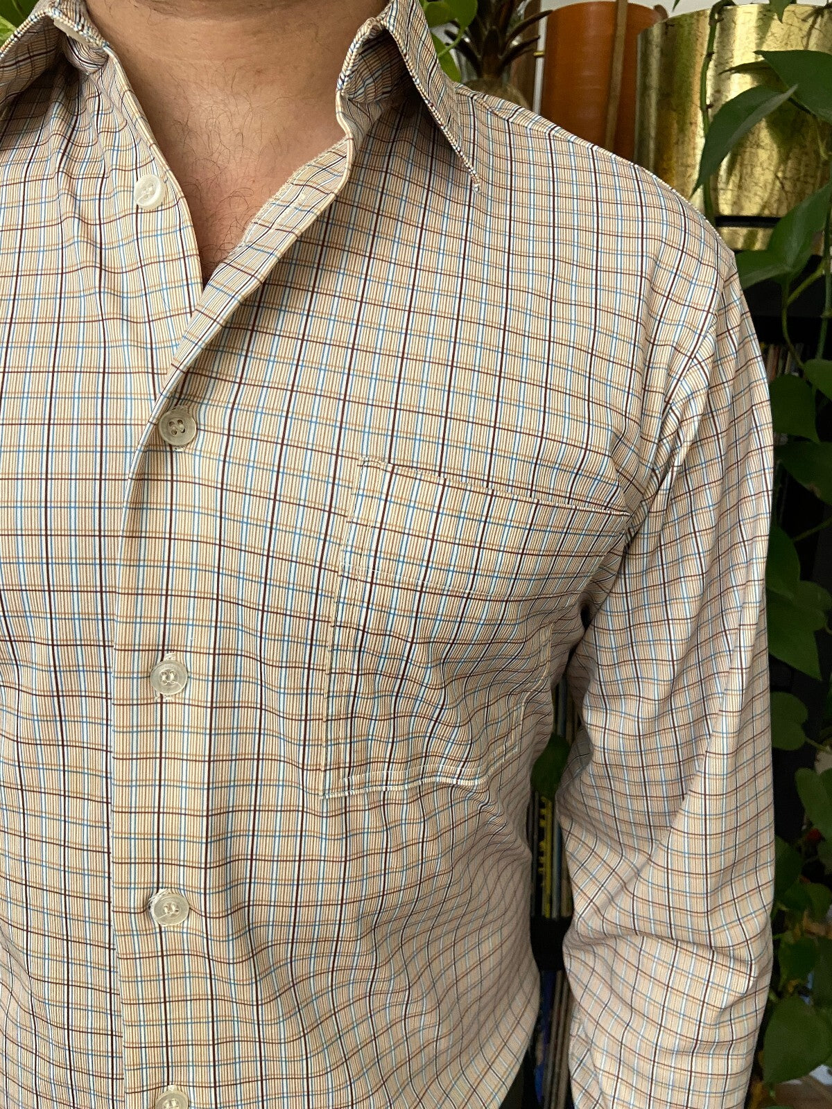 Vintage 1970s Beige Jersey Shirt