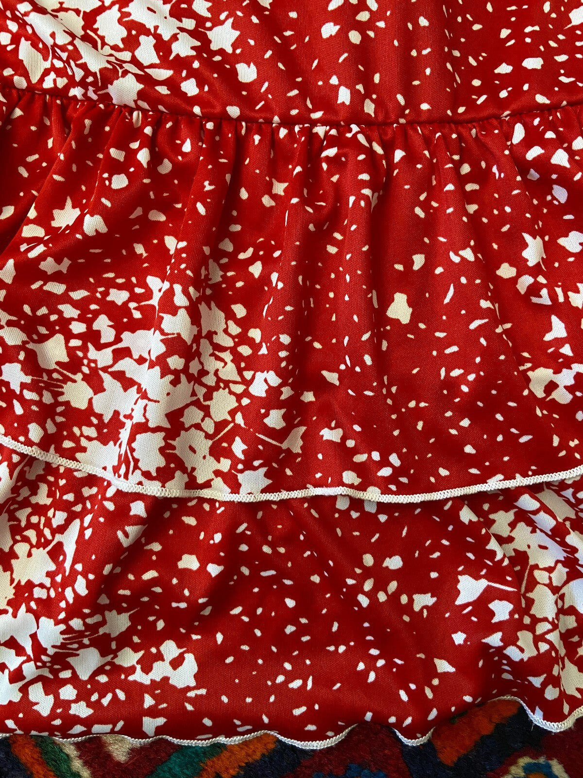 Vintage 1970s Red & White Maxi Sundress