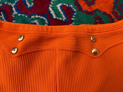 Vintage 1970s Orange Ribbed Swim Shorts