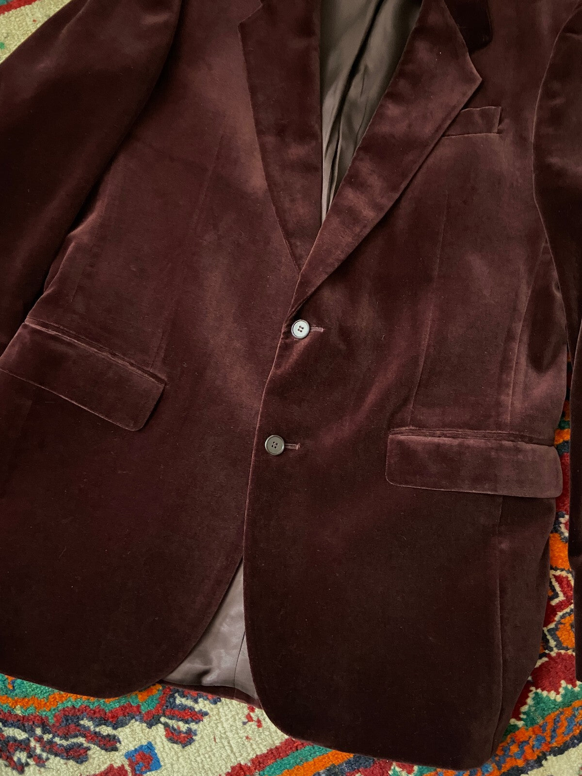 Vintage 1970s Burgundy Rex Trueform Velvet Blazer Jacket