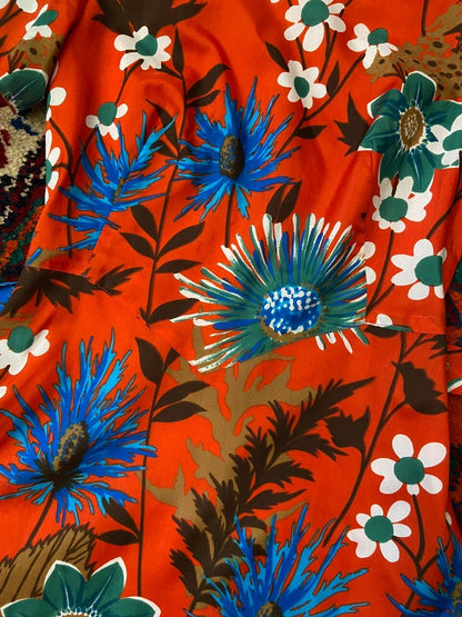 Vintage 1960s Red Floral Mini Dress