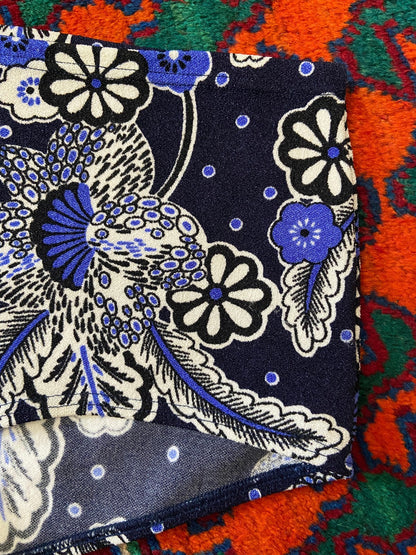 Vintage 1970s Navy & White Floral Swim Shorts