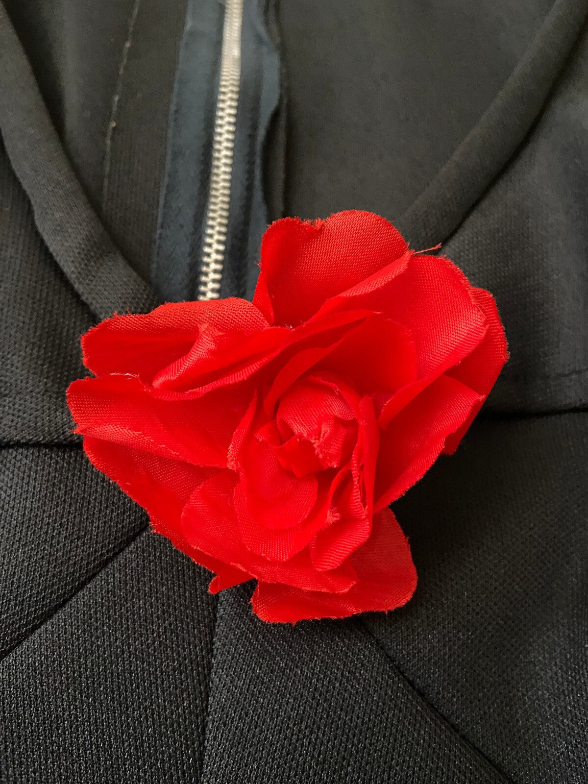 Vintage 1970s Black Flutter Cape Red Rose Maxi Dress
