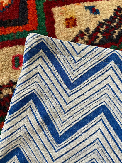 Vintage 1970s Blue White Zig Zag Swim Shorts