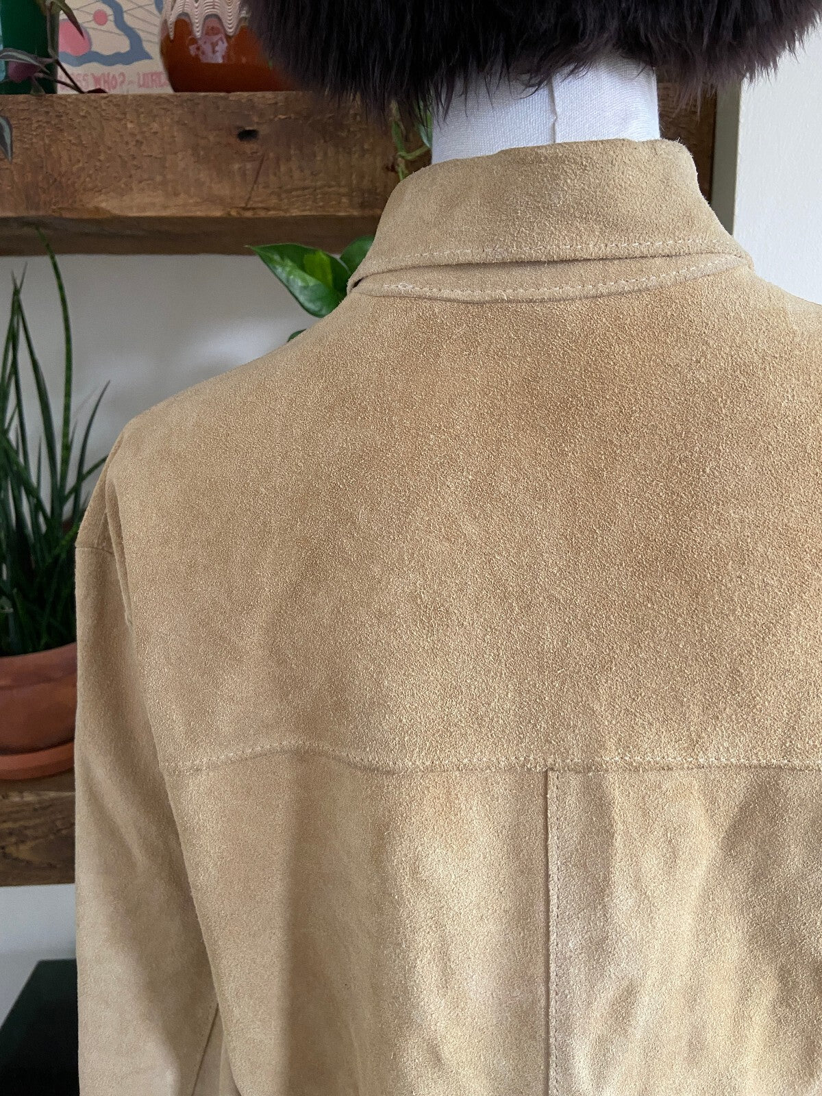 Vintage 1980s Beige Suede Lightweight Jacket