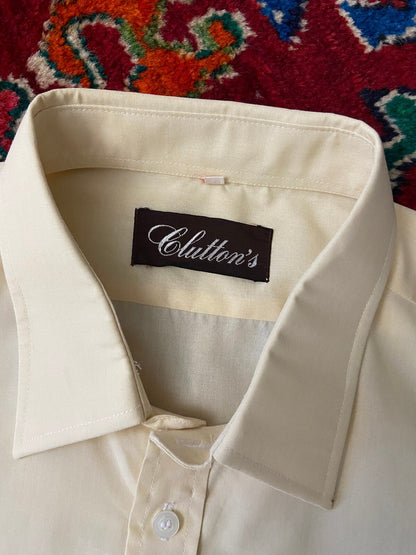Vintage 1970s Italian Deadstock Beige Shirt