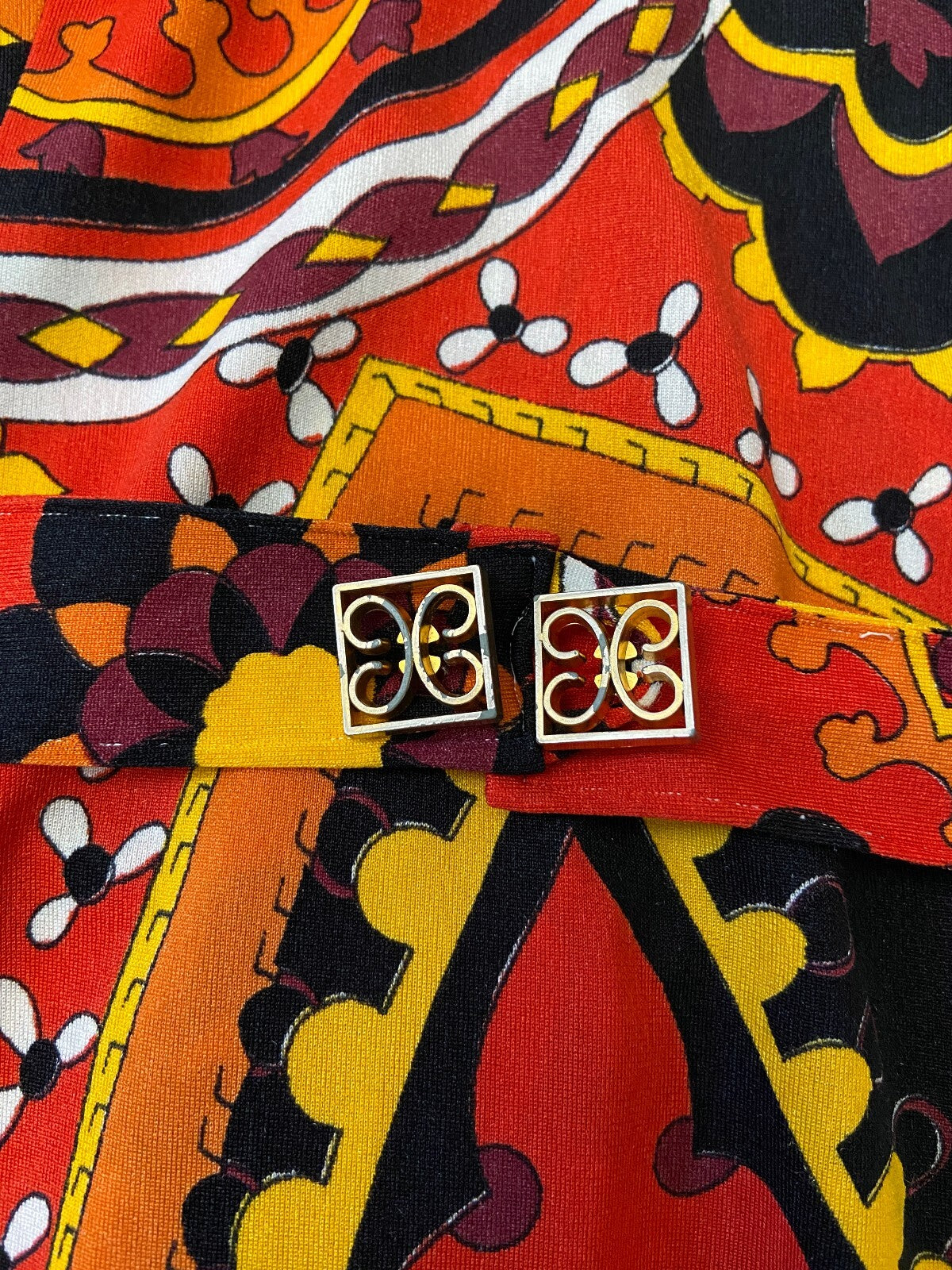 Vintage 1960s Red Psychedelic Sleeveless Dress