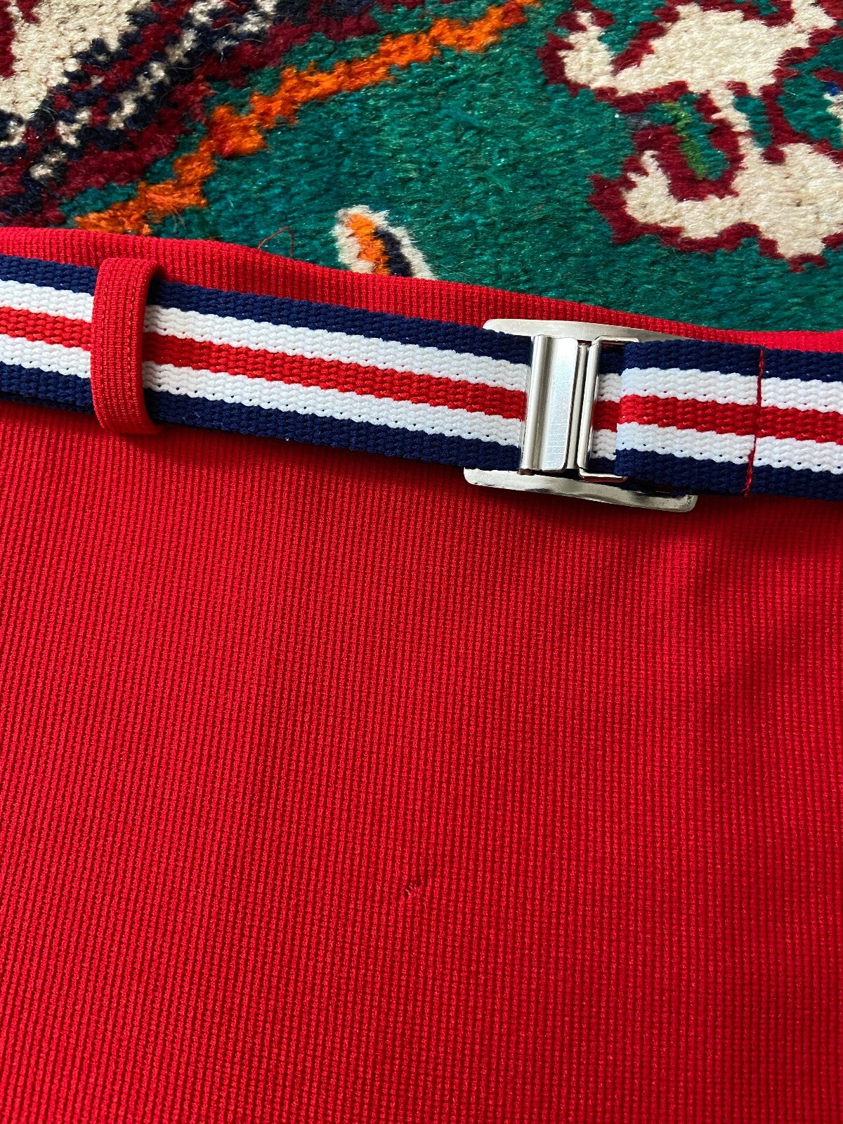 Vintage 1970s Red Belted Swim Shorts