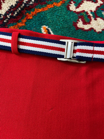 Vintage 1970s Red Belted Swim Shorts