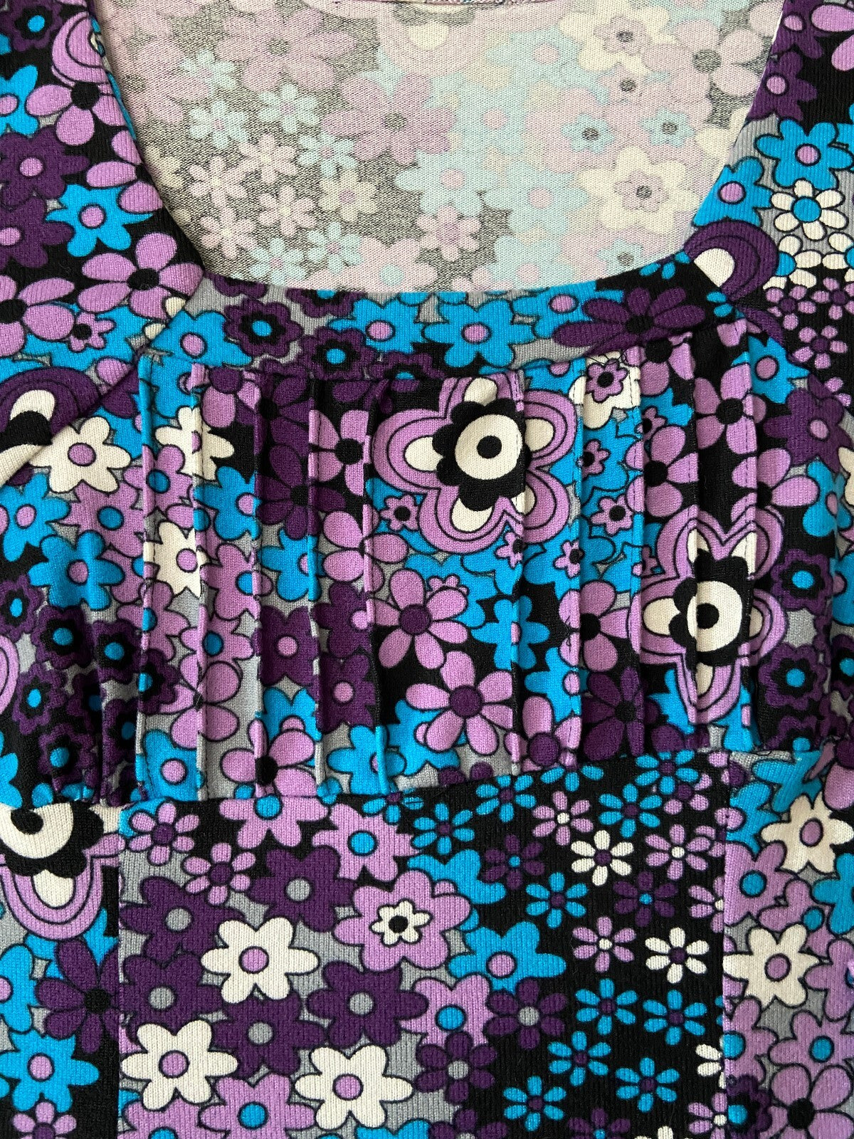 Vintage Y2K Square Neck Flower Power Dress