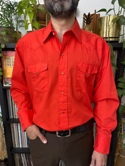 Vintage 1970s Red Panhandle Slim Western Shirt