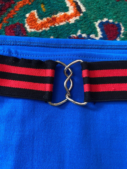 Vintage 1970s Royal Blue Belted Swim Shorts