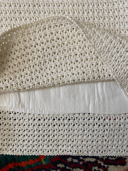 Vintage 1970s Cream Crochet Two Piece Mod Set