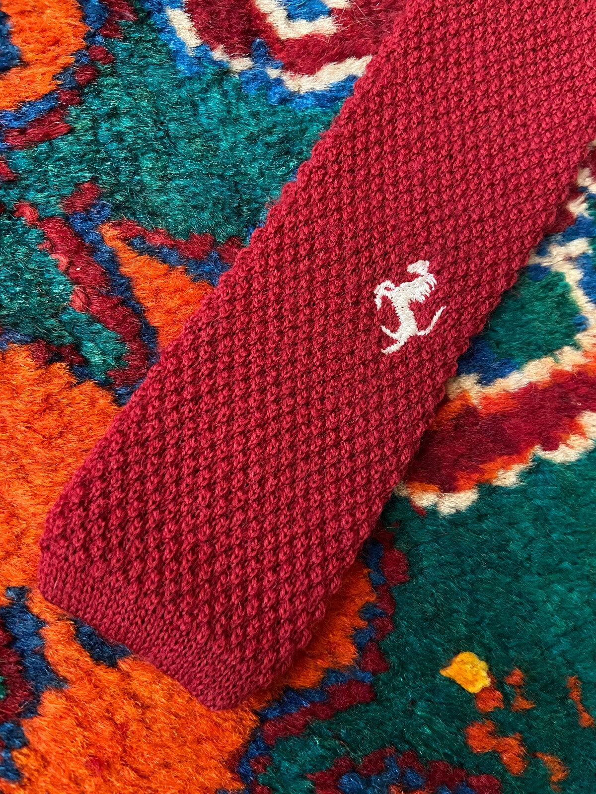 Vintage 1970s Red Ferrari Knit Tie