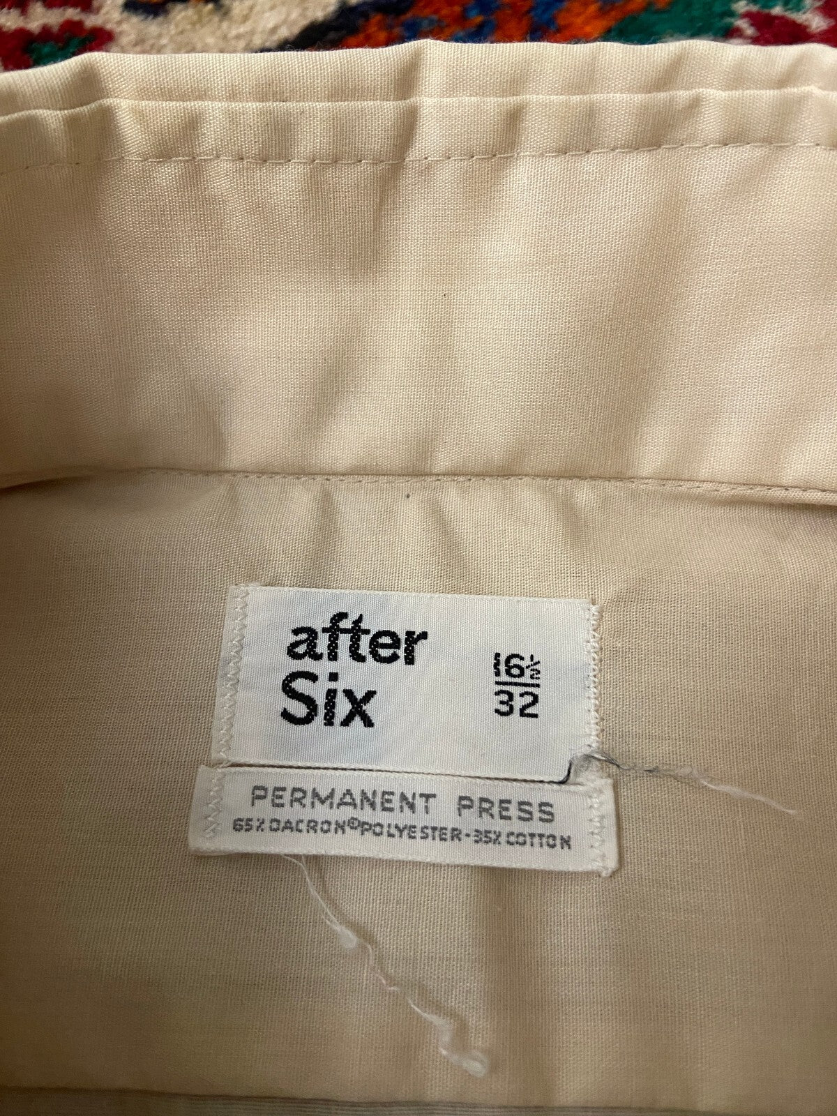 Vintage 1970s Beige After Six Ruffle Shirt