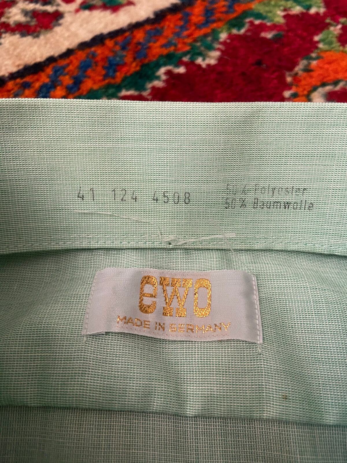 Vintage 1970s Mint Green Dagger Collar Shirt