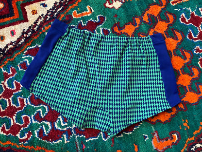 Vintage 1970s Green & Blue Swim Shorts