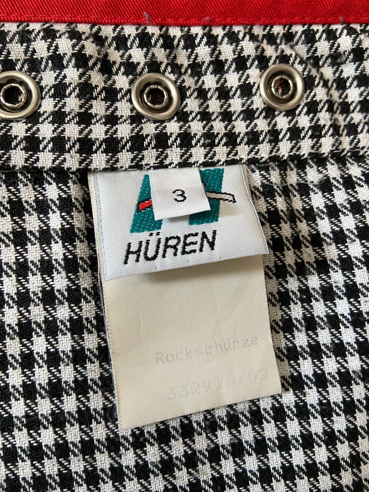 Vintage 1970s Black & White Houndstooth Apron Dress