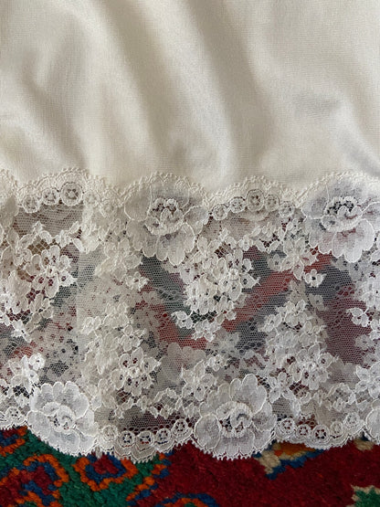 Vintage 1960s French White Lace Slip