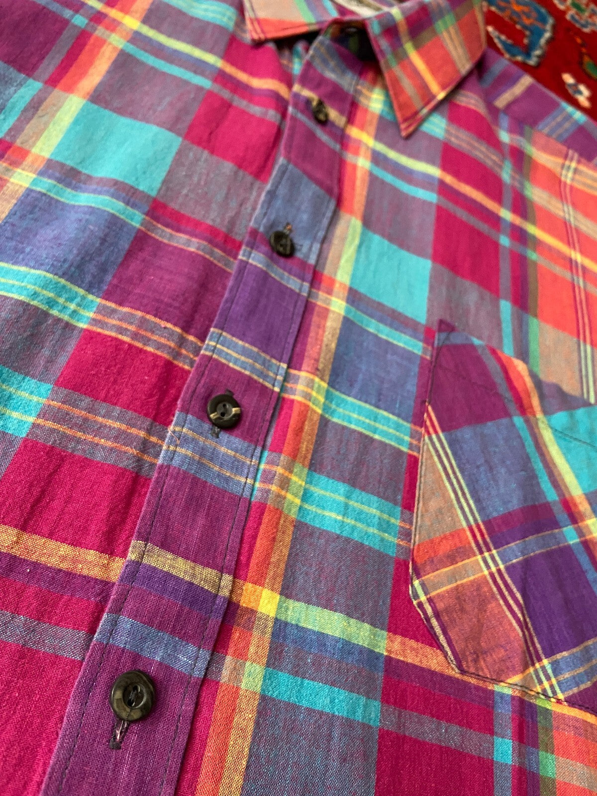 Vintage 1980s Magenta Checked Shirt