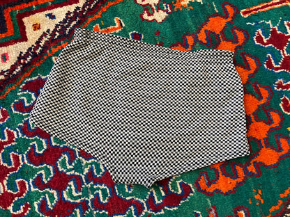 Vintage 1970s Black & Grey Check Swim Shorts
