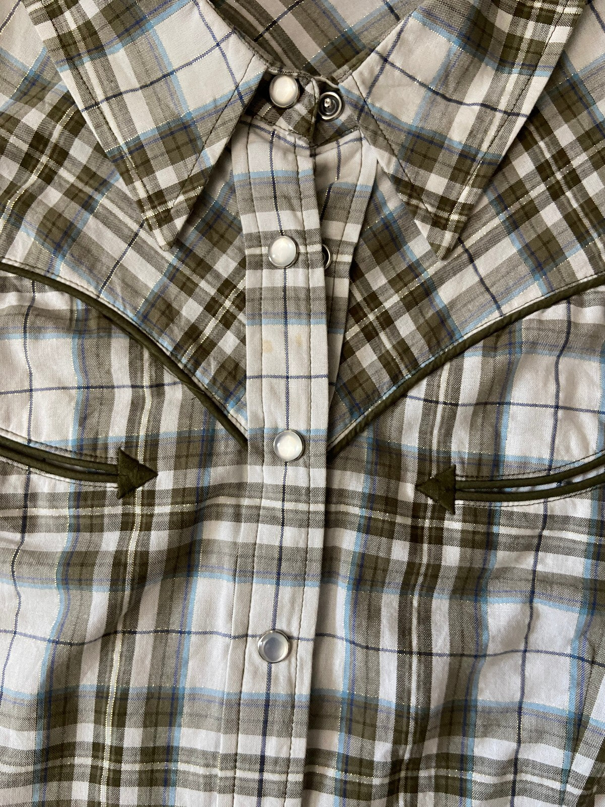 Vintage Y2K White & Khaki Western Shirt
