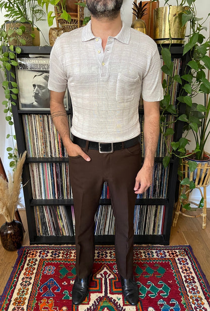 Vintage 1970s Japanese Knit Polo Top