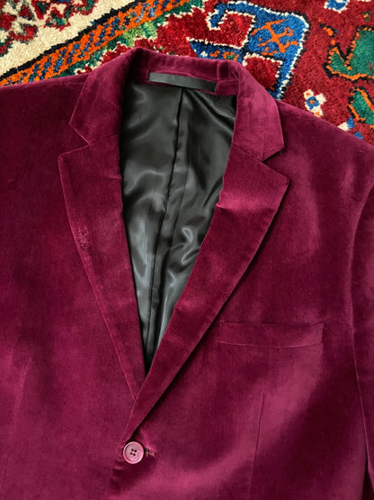 Vintage 90s Magenta Velvet Jacket