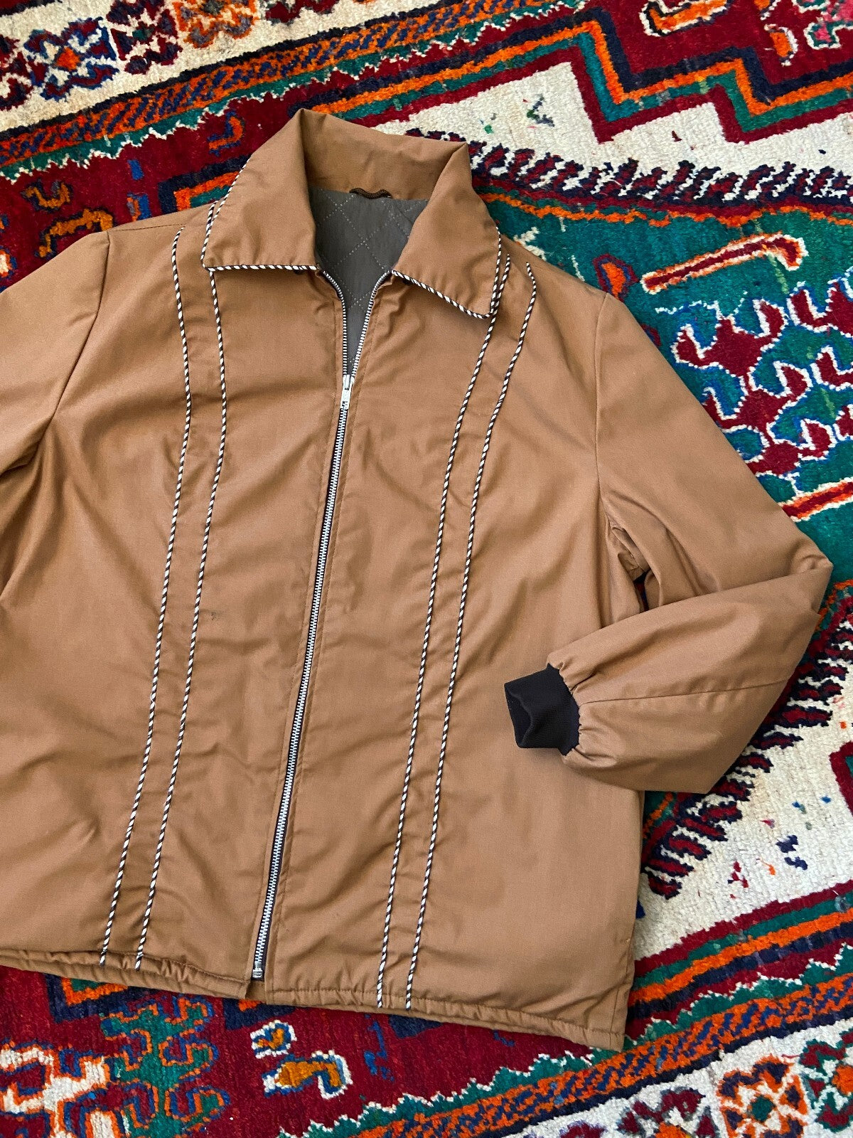 Vintage 1970s Tobacco Zip Up Jacket