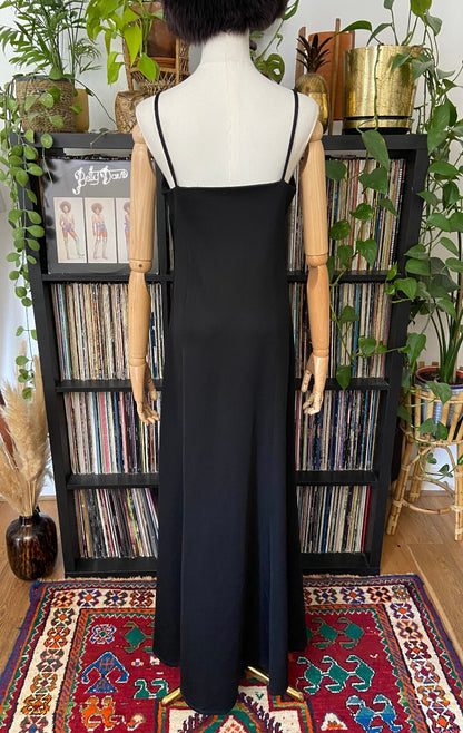 Vintage 1970s Gold Embroidered Sleeveless Maxi Dress