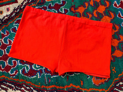 Vintage 1970s Red Seamed Swim Shorts