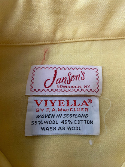 Vintage 1970s Yellow Wool-Rich Dagger Collar Shirt