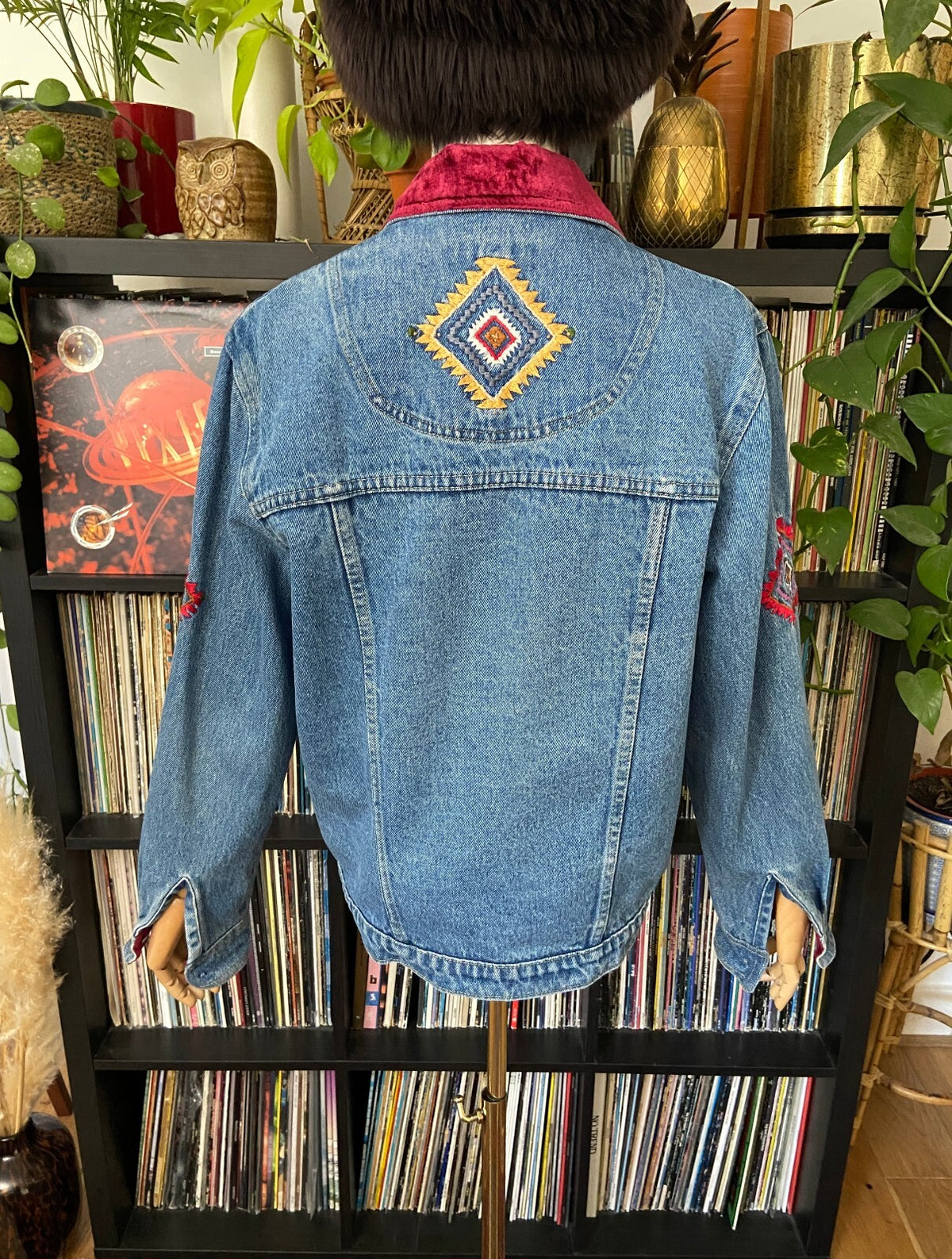 Vintage 90s Southwestern Embroidered Denim Jacket