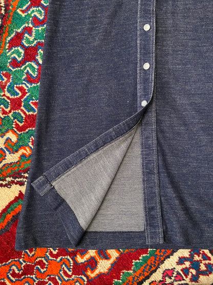 Vintage 1970s Denim Look Button Down Dress